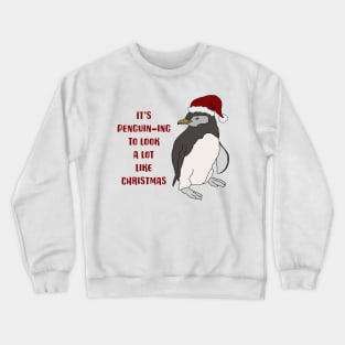 Cute Penguin in Santa Hat Crewneck Sweatshirt